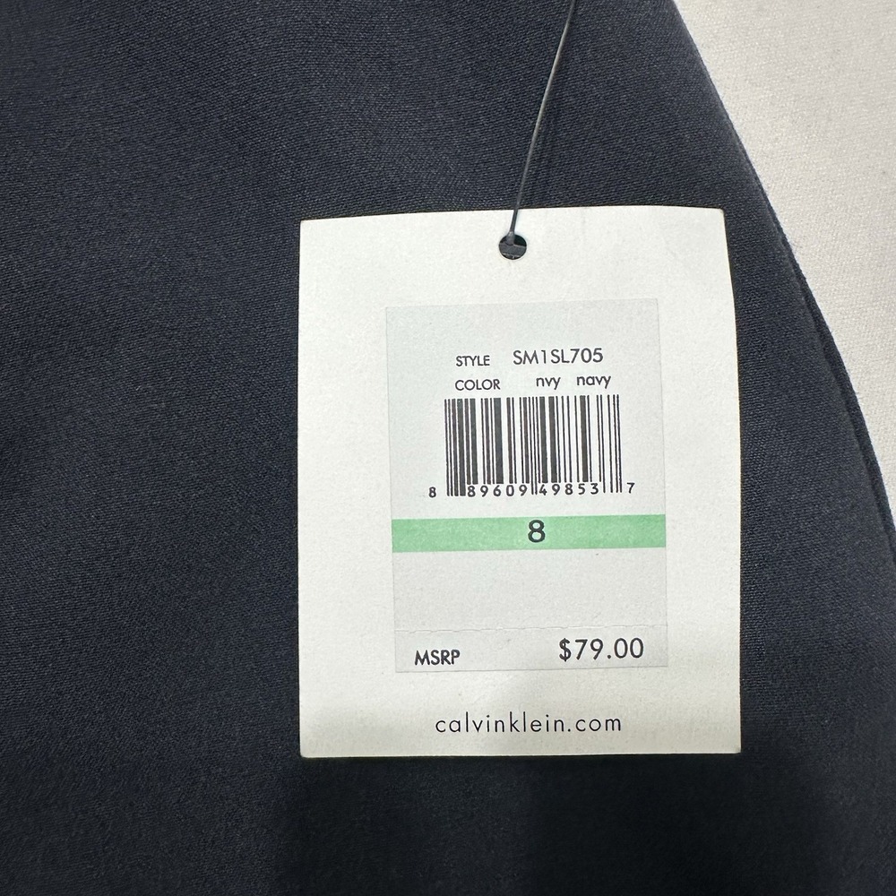 Calvin Klein Womens Navy Pencil Skirt Size 8 Knee Length Lined NWT - Picture 3 of 11